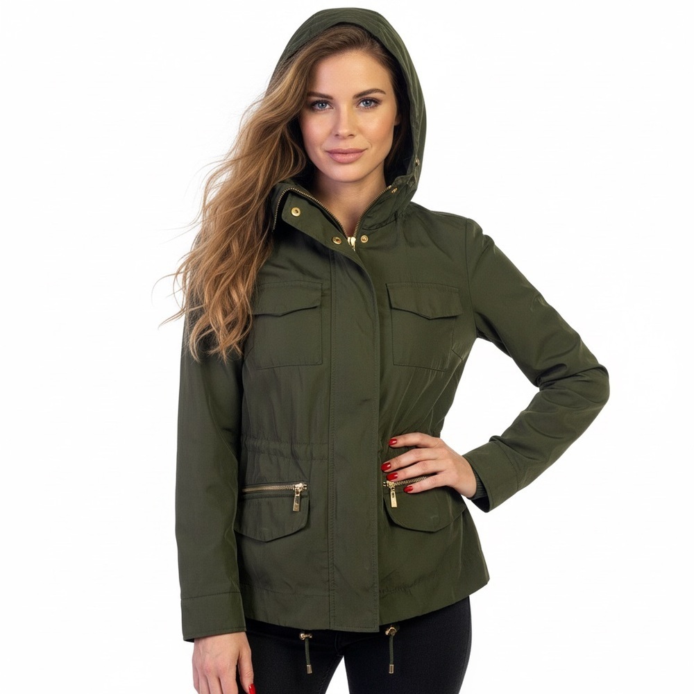 Michael KORS  green jacket with hoodie size xs
